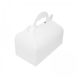 Boîte à gâteau avec poignées, carton blanc, 18x10x7cm / Par 50