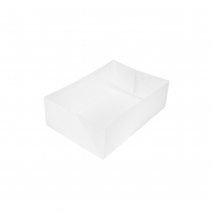Boîte pâtissière blanche en carton avec couvercle à emporter