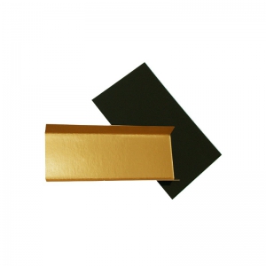 Rectangle carton fond plié or/noir 130x45mm