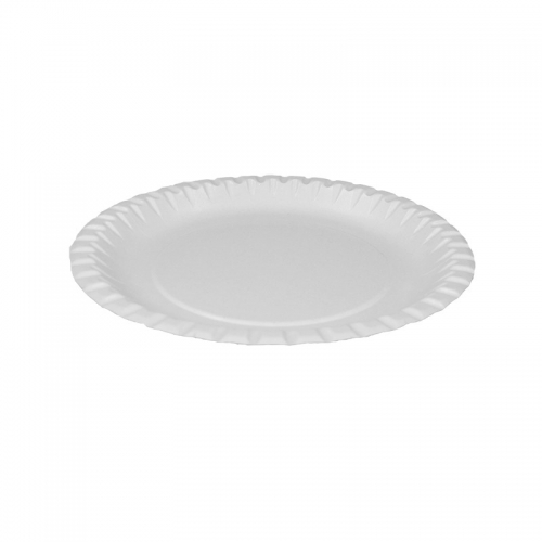 Assiette ronde carton blanc (18cm) / Par 100