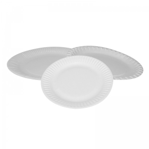 Assiette ronde carton blanc (23cm) / Par 100
