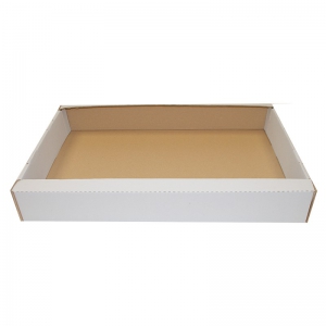 Cagette de transport carton blanc (64x42x10cm) / Par 50