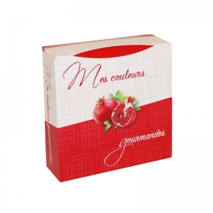 Boîte à gâteau carton blanc, couleur rouge, 16x5cm