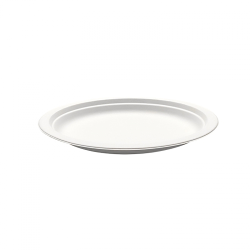 Assiette ronde blanche canne à sucre (18cm) / Par 50