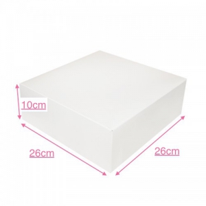 Boîte à gâteau carton blanc 26x10cm / Par 50