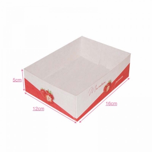 Boîte à gâteau sans couvercle (Caissette pâtissière), couleur rouge, 16x12x5cm / Par 100