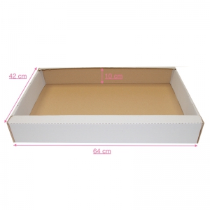 Cagette de transport carton blanc (64x42x10cm) / Par 50