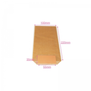 Sac confiserie fond carton 100x220mm (Toile de jute naturelle) / Par 100