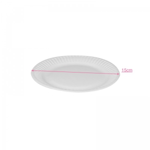 Assiette ronde carton blanc (15cm) / Par 100