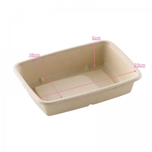 Couvercle barquette rectangle Bagasse (950ml)