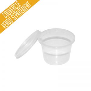 Couvercle pot plastique rond avec couvercle séparé (100ml) / Par 100
