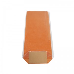 Sac confiserie fond carton 100x220mm (Toile de jute Orange) / Par 100