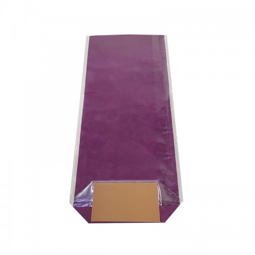 Sac confiserie fond carton 120x275mm (Toile de jute Violette) / Par 100