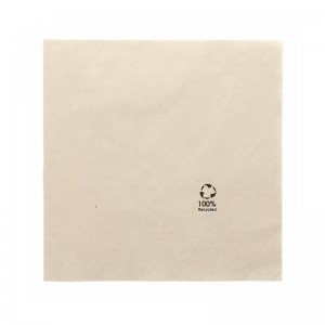 Serviette en papier marron recyclé 33x33cm (2 plis) / Par 100