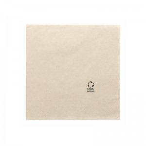 Serviette en papier marron recyclé 20x20cm (2 plis) / Par 100