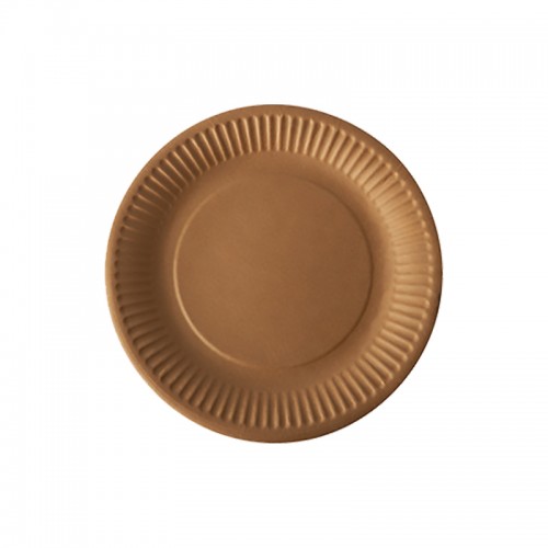 Assiette ronde carton brun (19cm) / Par 100