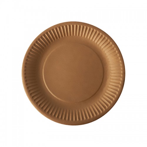 Assiette ronde carton brun (23cm) / Par 100