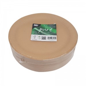 Assiette ronde carton brun (23cm) / Par 100