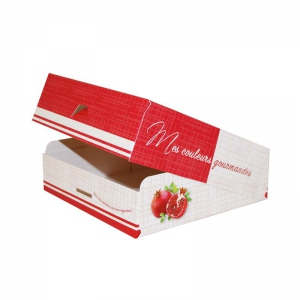 Boîte à gâteau carton blanc, couleur rouge, 16x5cm