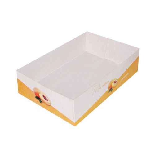 Boîte à gâteau sans couvercle (Caissette pâtissière), couleur orange, 20x13x5cm / Par 100