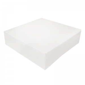 Boîte à gâteau carton blanc 28x8cm / Par 50