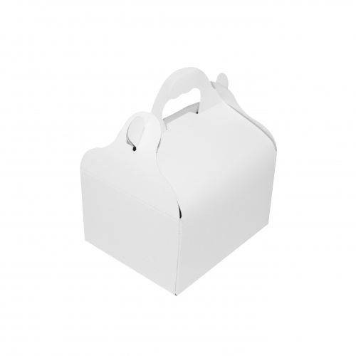 Boîte à gâteau avec poignées carton blanc, 10x12x7cm - Ateliers Porraz